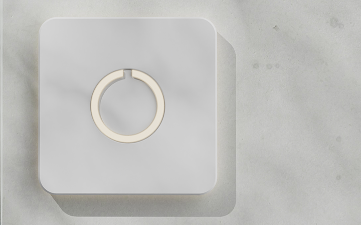 Square White Touch Doorbell Button by Luxello Door Bells